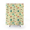 Mid Century Modern Geometric Shower Curtain, Vintage Bathroom Decor