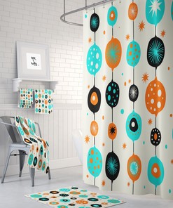 Mid Century Modern Optional Theme Shower Curtain - Great Bathroom Decor Idea