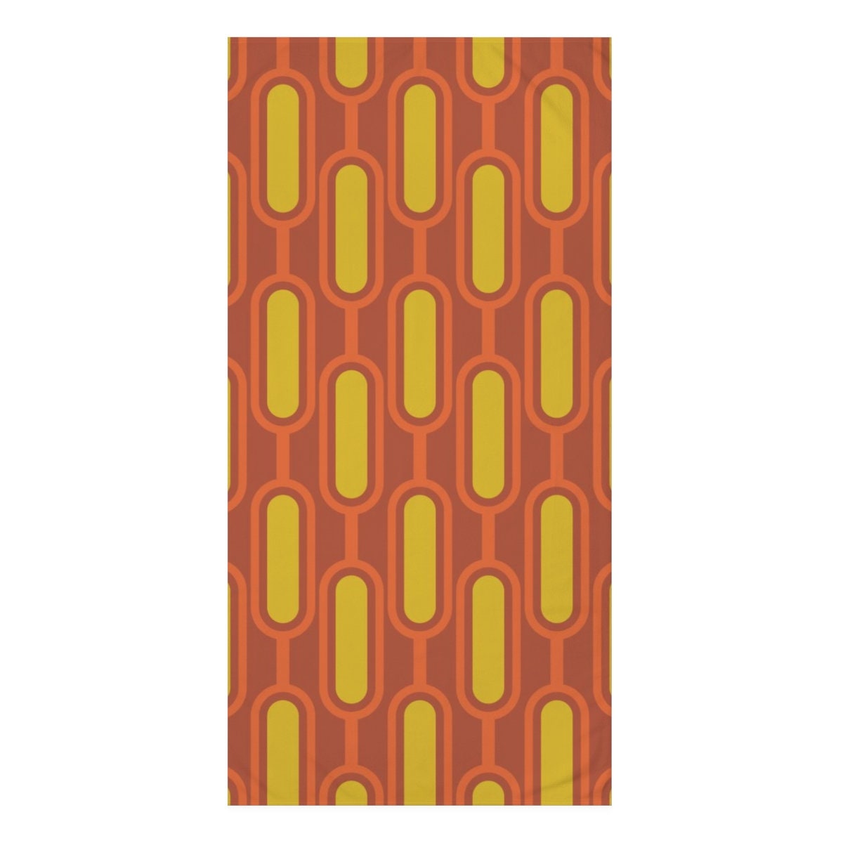 Mid Century Modern Retro Bathroom Decor Set with Waffle Weave Shower Curtain, Towels and Bath Mat - Image 3