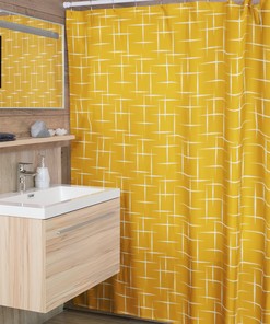 Mid Century Modern Retro Wave Shower Curtain, Retro Bathroom Accessory with Unique Designs