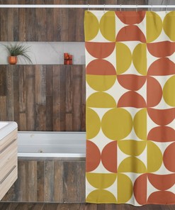 Mid Century Modern Shower Curtain, 60's Inspired Bathroom Decor, Unique Bathroom Accessory