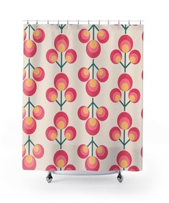 Mid Century Modern Shower Curtain | Minimalist Bathroom Decor | College Dorm Bath Accessory | Unique Shower Curtains
