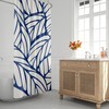 Mid Century Modern Shower Curtain - Tropical Leaf and Botanical Design with Minimalist Abstract Look Bathroom Decor