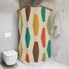 Mid Century Modern Shower Curtain with Atomic Starburst and Geometric Groovy Light Lantern Design