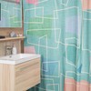 Mid Century Modern Shower Curtains, MCM Shower Accessory, Retro Bathroom Curtain with Atomic Kitty Pattern