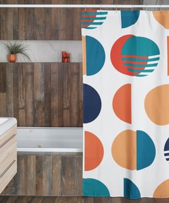 Mid Century Modern Shower Curtains, MCM Shower Accessory, Retro Bathroom Curtain with Classic Appeal