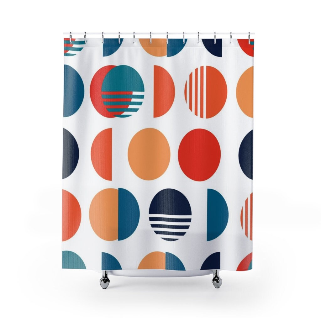 Mid Century Modern Shower Curtains, MCM Shower Accessory, Retro Bathroom Curtain with Classic Appeal - Image 2
