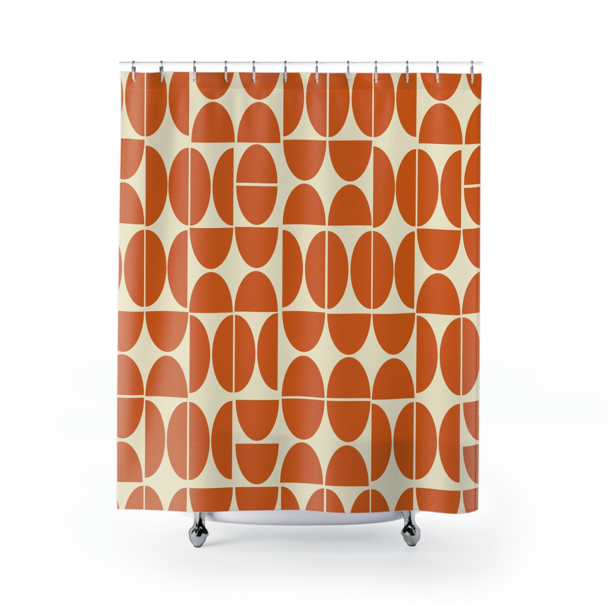 Mid Century Modern Shower Curtains, MCM Shower Accessory, Retro Bathroom Curtain with Classic Style - Image 2