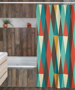 Mid Century Modern Shower Curtains, MCM Shower Accessory, Retro Bathroom Curtain with Timeless Style