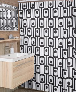 Mid Century Modern Shower Curtains, MCM Shower Accessory, Retro Bathroom Curtain with Vintage Touch