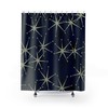 Mid Century Modern Starburst Design Black Shower Curtain for Atomic Age Bathroom Decor - Durable Polyester Material
