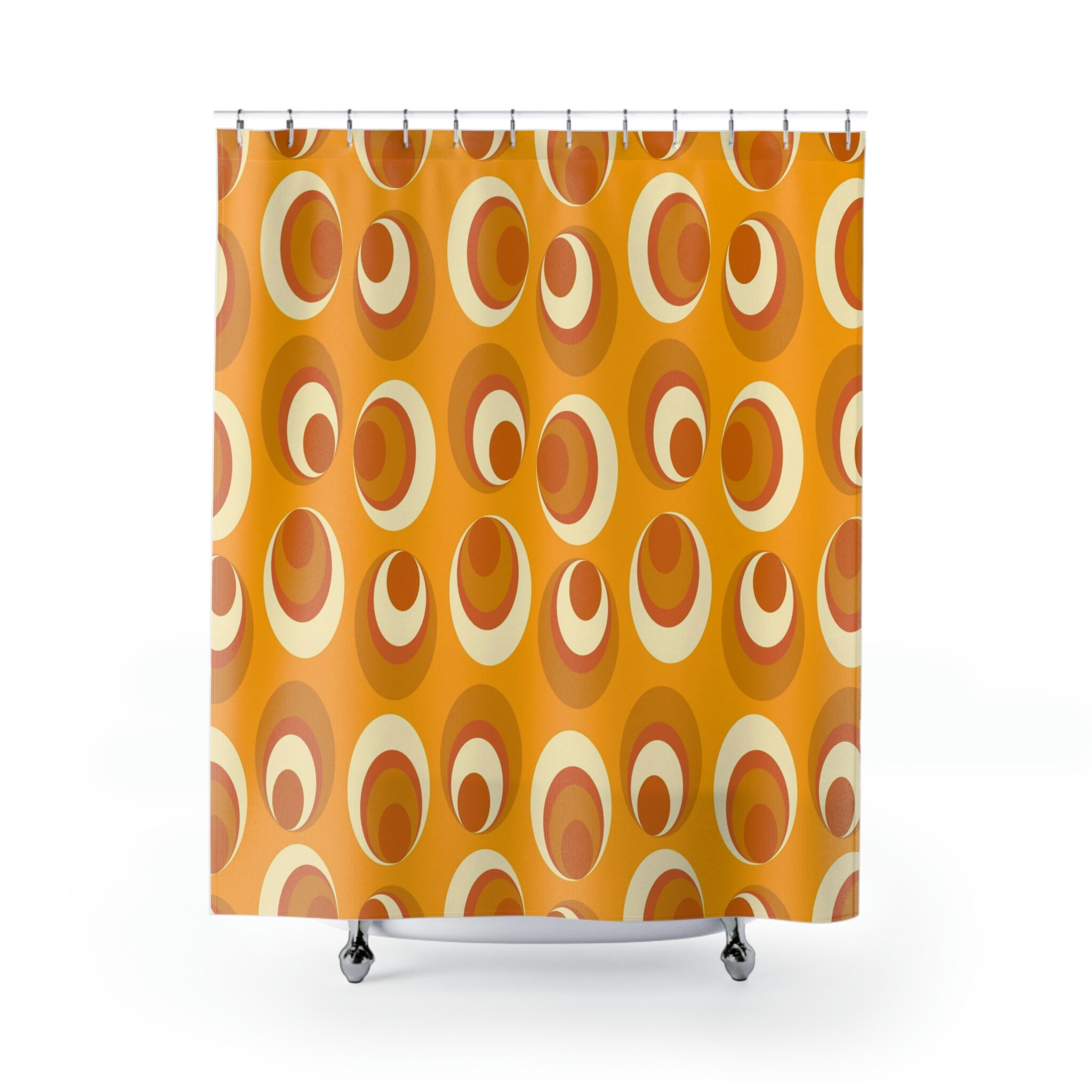 Mid Century Modern Tub Curtain, Vintage Bathroom Decor - Image 2