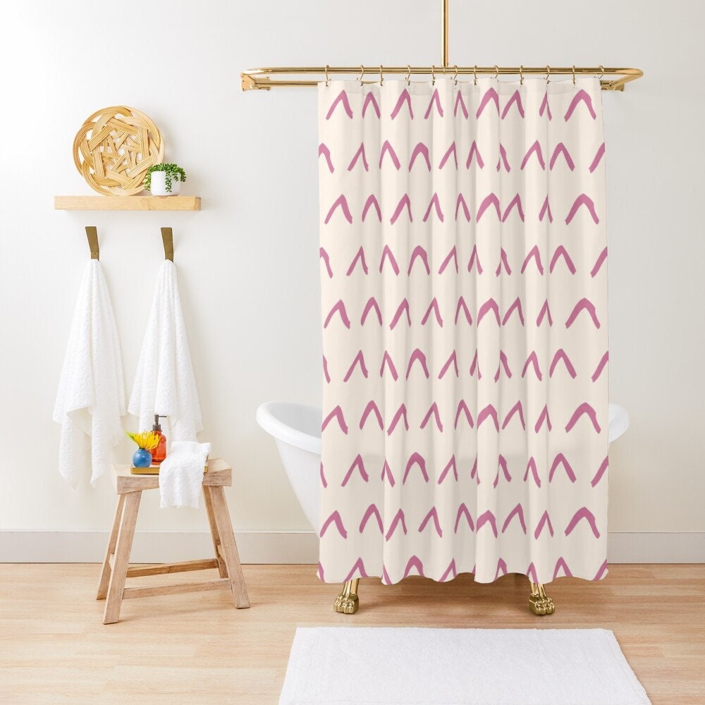 Mid-Century Abstract Boho Shower Curtain - Trendy and Eco-Friendly Waterproof Material