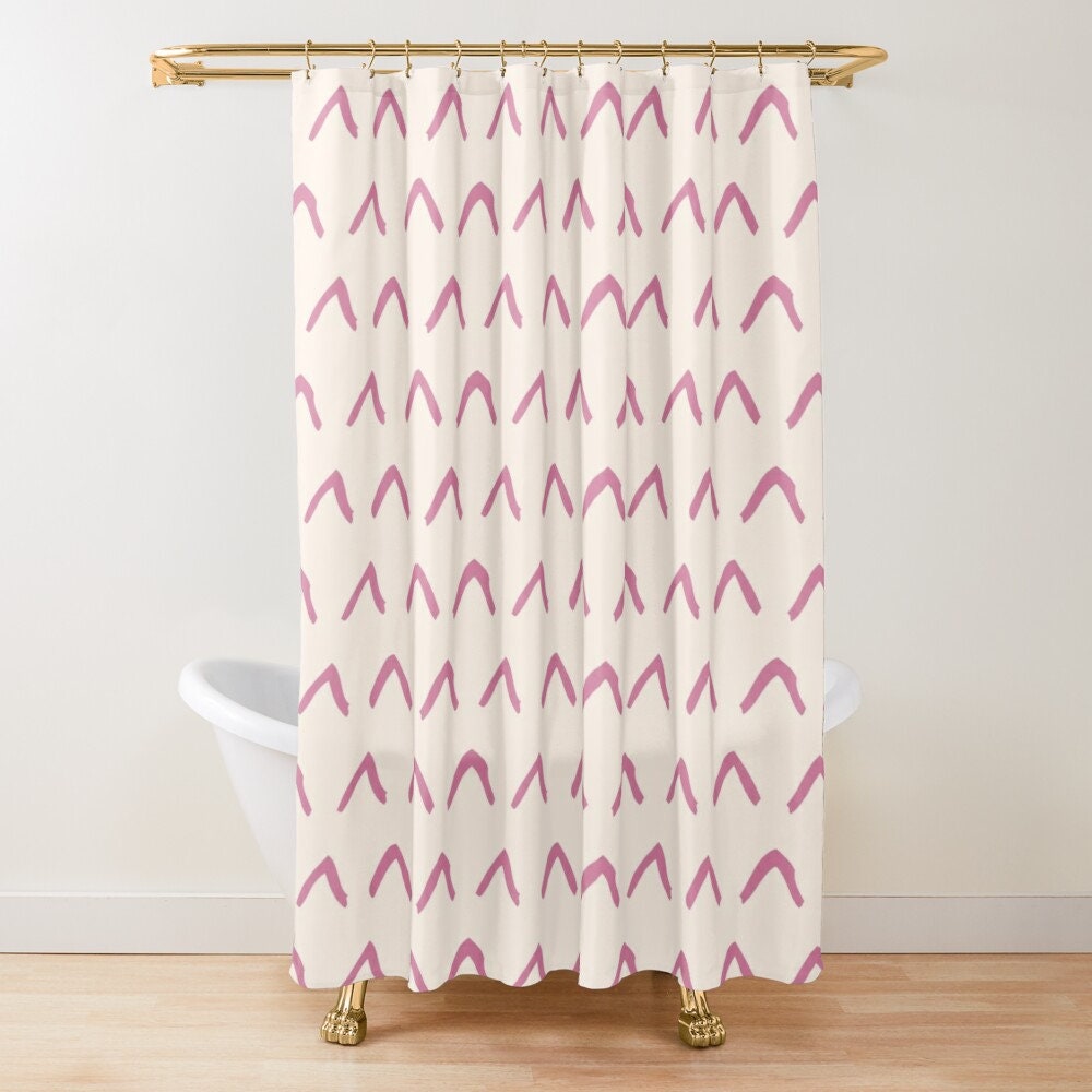 Mid-Century Abstract Boho Shower Curtain - Trendy and Eco-Friendly Waterproof Material - Image 4