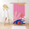 Mid-Century Abstract Plant Patterns Boho Shower Curtain - Featuring Trendy and Eco-Friendly Design