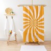 Mid-Century Boho Shower Curtain, Abstract Plant Patterns Bath Decor, Eco-Friendly Material