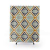 Mid-Century Mod Geometric Shower Curtain for a Retro College Dorm Room, 71 x 71 inch Curtain