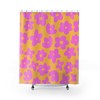 Mid-Century Modern Flower Print Shower Curtain with Gift Idea