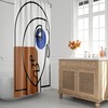 Mid-Century Modern Minimalist Shower Curtain with Abstract Face and Nordic Design, Perfect for Modern Bath Decor