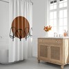 Mid-Century Modern Minimalist Shower Curtain with Abstract Tropical Tree Design for a Stylish Bathroom