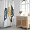 Mid-Century Modern Shower Curtain with Landscape Trees Botanical Design, Minimalist and Stylish Bath Decor