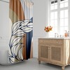 Mid-Century Modern Shower Curtain with Tropical Leaf Botanical Design, Minimalist and Stylish Bath Decor