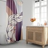 Mid-Century Modern Shower Curtain with Tropical Leaf Botanical Design, Minimalist and Stylish Bath Decor