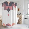 Mid-century Tribal Shower Curtain, Contemporary Art, Retro Minimalistic Bathroom Curtain, Earthy Colors