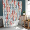 Mid-century Vintage Geometric Fabric Shower Curtain & Mat, Shower Curtains Decorative