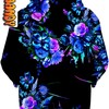 Midnight Garden Unisex All Over Print 3D Hoodie with Floral Design