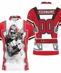 Mike Evans 13 Tampa Bay Buccaneers NFC South Champions Super Bowl 2021 Black and White 3D All Over Print Polo Shirt