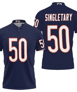 Mike Singletary #50 Chicago Bears Great Player NFL American Football Team Legacy Vintage Navy 3D Polo Shirt