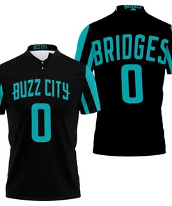 Miles Bridges Charlotte Hornets Jordan Brand City Edition Black Jersey 3D All Over Print Polo Shirt