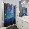 Milky Way Abstract Mountain Boho Shower Curtain, Stars Celestial Nature Lover Shower Curtain