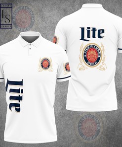 Miller Lite Drinking Polo - A Bold and Fun Shirt Design That Celebrates Your Love for Beer