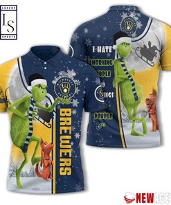 Milwaukee Brewers Grinch Steals Christmas with 3D Polo Shirt Blender