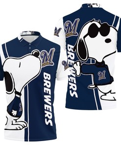Milwaukee Brewers Snoopy Lover 3D Printed Polo Shirt All Over Print Shirt 3d T-shirt
