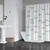 Minimal Stripe and Chevron Shower Curtain - Modern Black and White Bath Curtain with Light