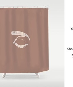 Minimalism Abstract Art Eye Shower Curtain, Waterproof & Washable Modern Bathroom Set, Custom Sizes Available