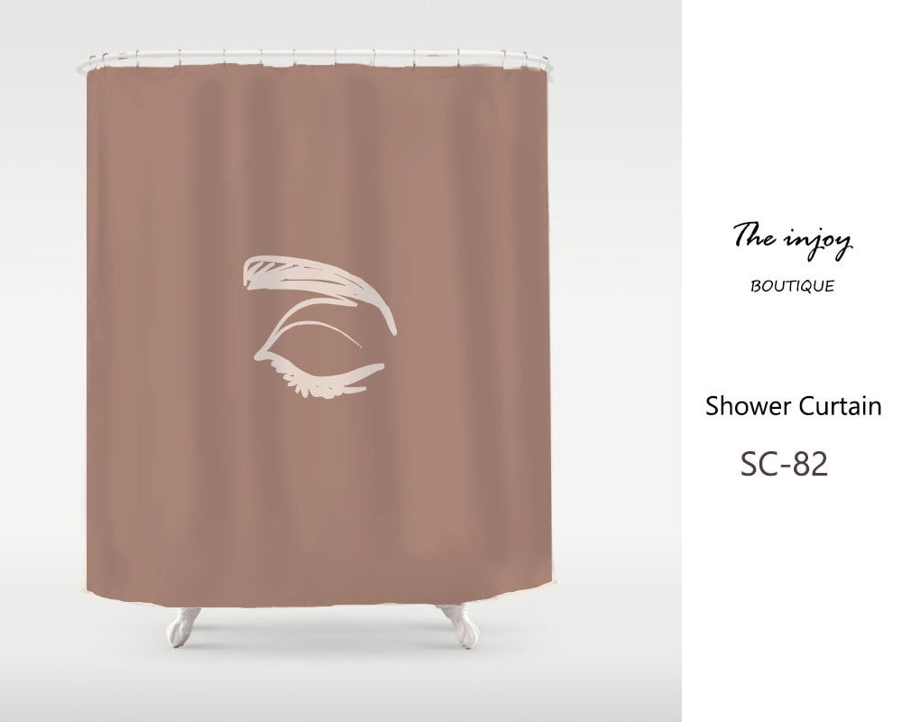 Minimalism Abstract Art Eye Shower Curtain, Waterproof & Washable Modern Bathroom Set, Custom Sizes Available