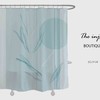 Minimalism Blue Leave Shower Curtain, Plant and Abstract Waterproof Bath Decor with Hooks, Custom Sizes Available