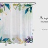 Minimalism Leaves Shower Curtain, Calming Plant Blue Home Decor, Customizable Size