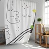 Minimalist Abstract Art Shower Curtain Modern Apartment Bathroom Decor with Artistic Design