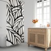 Minimalist Abstract Shower Curtain - Tropical Leaf and Botanical Design for Mid Century Modern Bathroom Decor