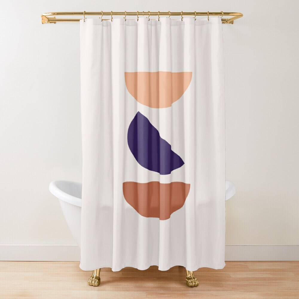 Minimalist Boho Shower Curtain - Featuring Sun and Moon Art and 100% Eco-Friendly Polyester - Image 2