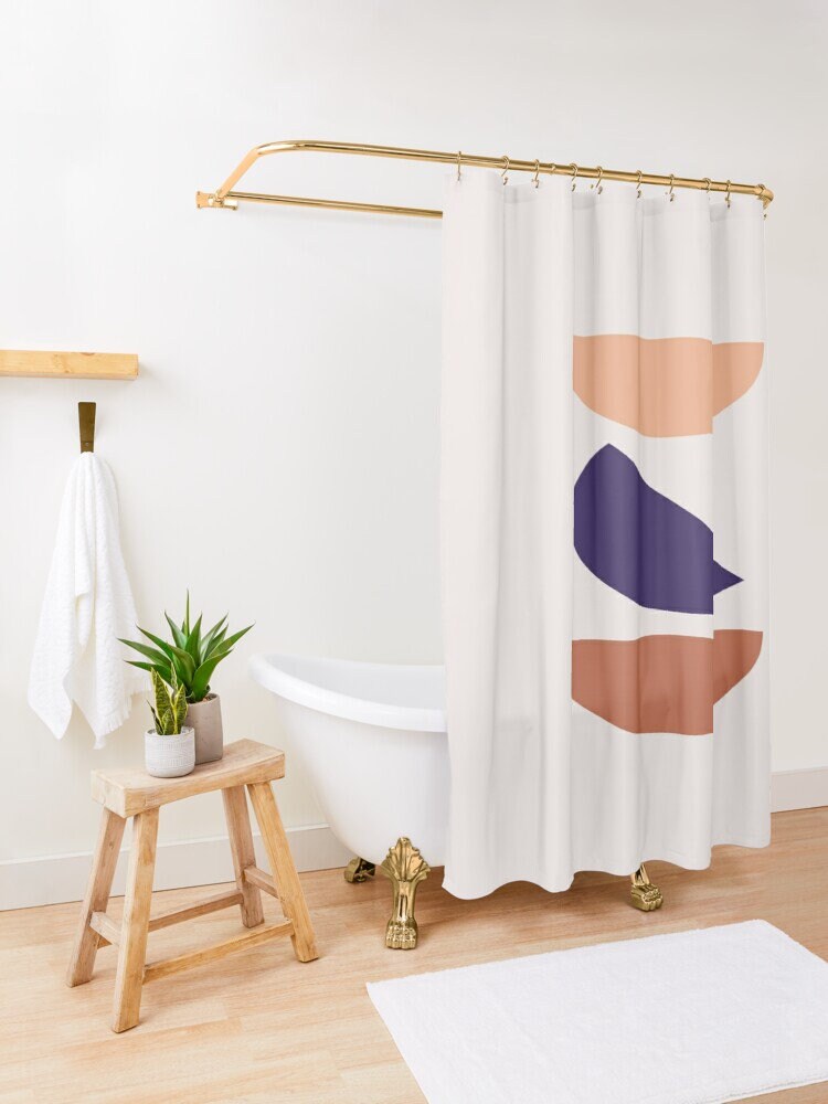 Minimalist Boho Shower Curtain - Featuring Sun and Moon Art and 100% Eco-Friendly Polyester - Image 3