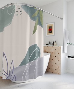 Minimalist Contemporary Art Abstract Art Shower Curtain or Mat, Neutral Warm Earth Tones
