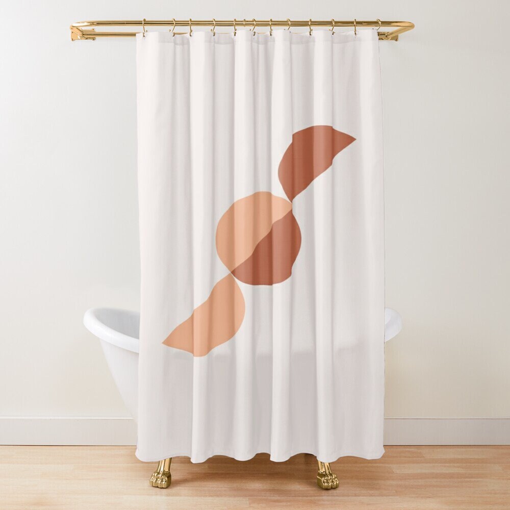 Minimalist Earth Colors Abstract Shower Curtain Trendy Art Curtain with Waterproof and Extra-Durable Eco - Image 4