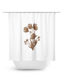 Minimalist Flowers Shower Curtain, Farmhouse Bathroom Decor, Relaxing Atmosphere - SHOWER154