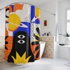 Minimalist Galaxy Shower Curtain, Contemporary Art, Tribal Design, Retro Minimalistic Bathroom Curtain